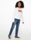 Levi's Kids sweater Batwing met logo wit/rood