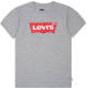 Levi's Kids T-shirt Batwing met logo grijs melange