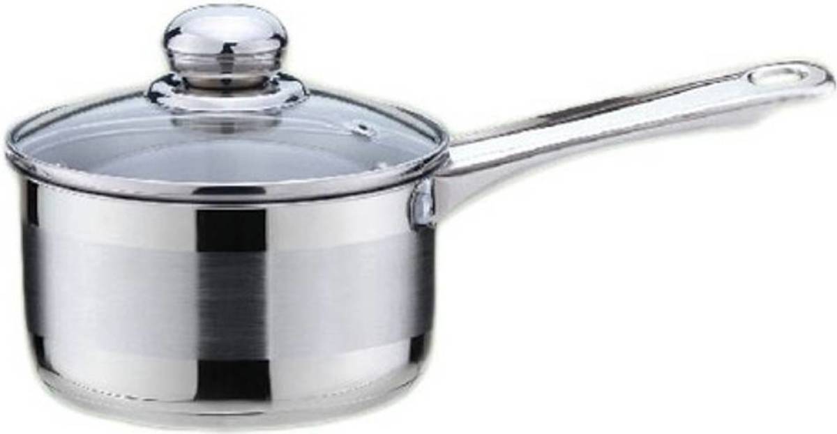 KINGHOFF 4322 - Steelpan met deksel - 14 cm - 7 cm diep - 1 liter