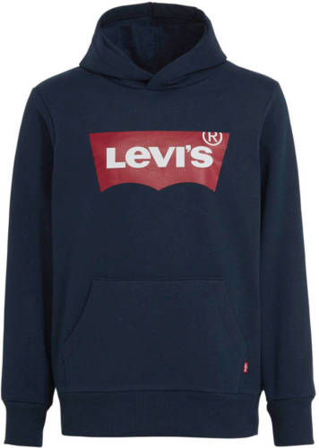 Levi's Kids hoodie Batwing met logo donkerblauw/rood/wit