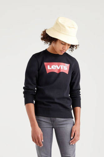 Levi's Kids sweater Batwing met logo zwart