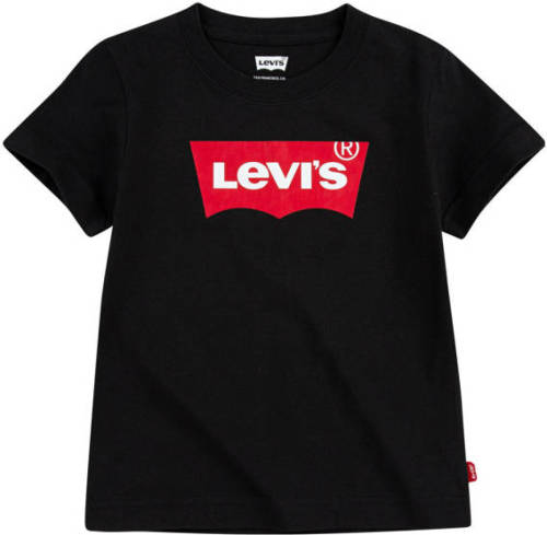 Levi's Kids T-shirt Batwing met logo zwart