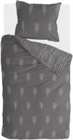 Walra Leave It dekbedovertrek - 1-persoons (140x200/220 cm + 1 sloop) - Flanel - Antraciet