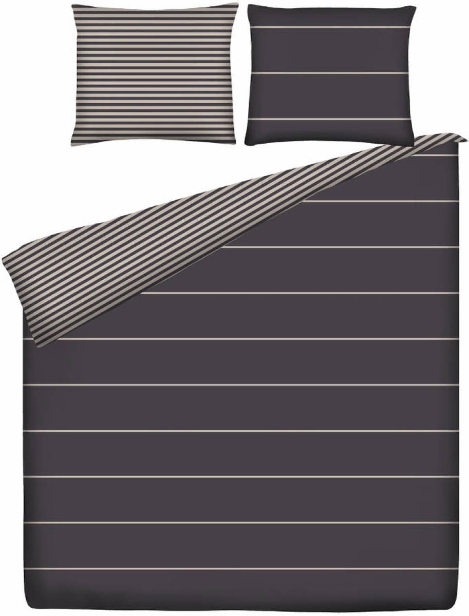 Ten Cate Katoenen Eenpersoons Dekbedovertrek - 140x200/220 - Rima Grijs