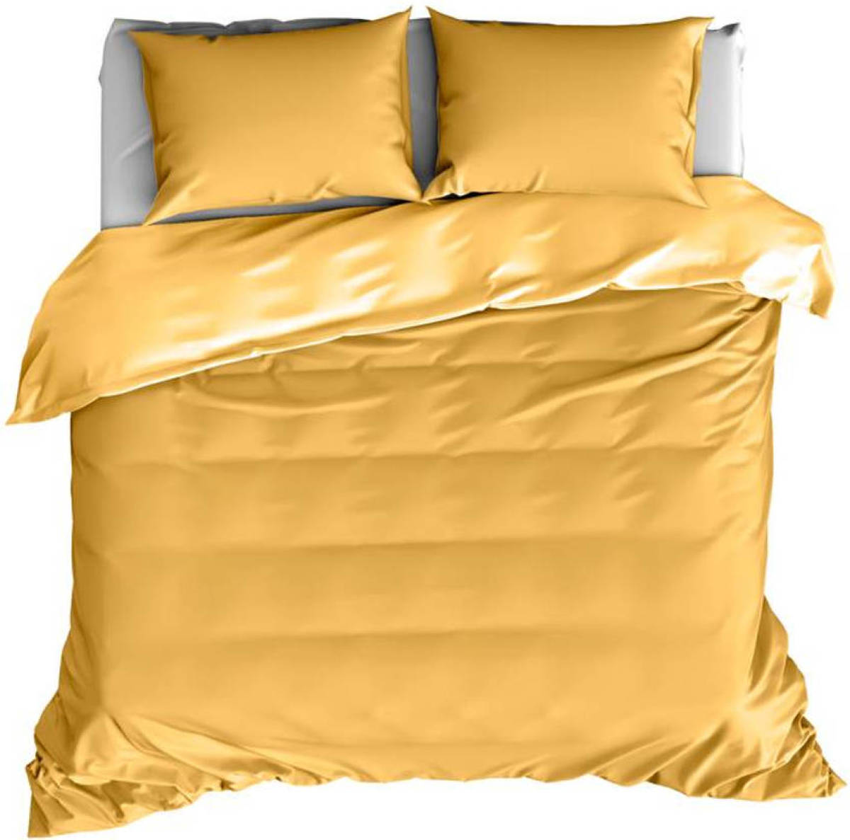 De Witte Lietaer Olivia dekbedovertrek - Lits-jumeaux (240x200/220 cm + 2 slopen) - Katoen satijn - Golden Yellow