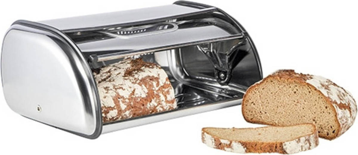Merkloos RVS broodtrommel 35,5 x 23 x 14,5 cm - Keuken accessoires - Brood bewaren/vershouden - Broodtrommels