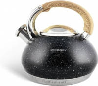 EDENBERG Black Line - Luxe RVS Fluitketel - 3.0 liter - Zwart - 7-Laags Bodem!