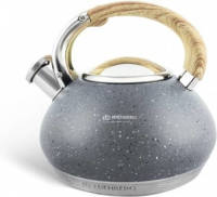EDENBERG Gray Line - Luxe RVS Fluitketel - 3.0 liter - Grijs - 7-Laags Bodem!