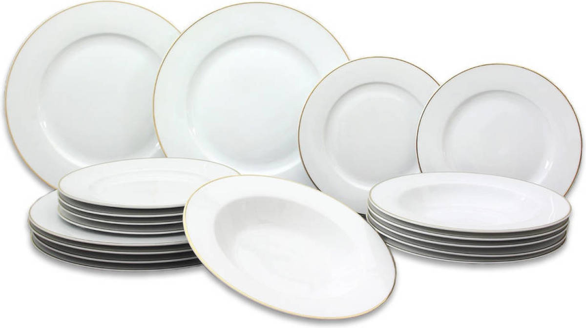Easyline Serviesset Wit/Goud 18-Delig