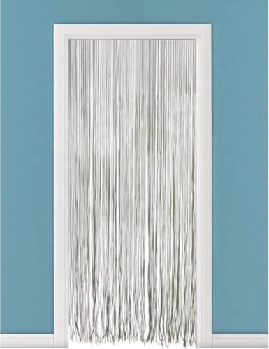 Merkloos Vliegengordijn/deurgordijn PVC spaghetti grijs - 90 x 220 cm - Insectenwerende vliegengordijnen