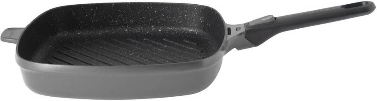 Berghoff Gem grillpan met afneembare greep - grijs - 28 x 28 cm