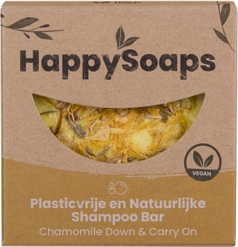 Happy Soaps Chamomile Down en Carry On Shampoo Bar