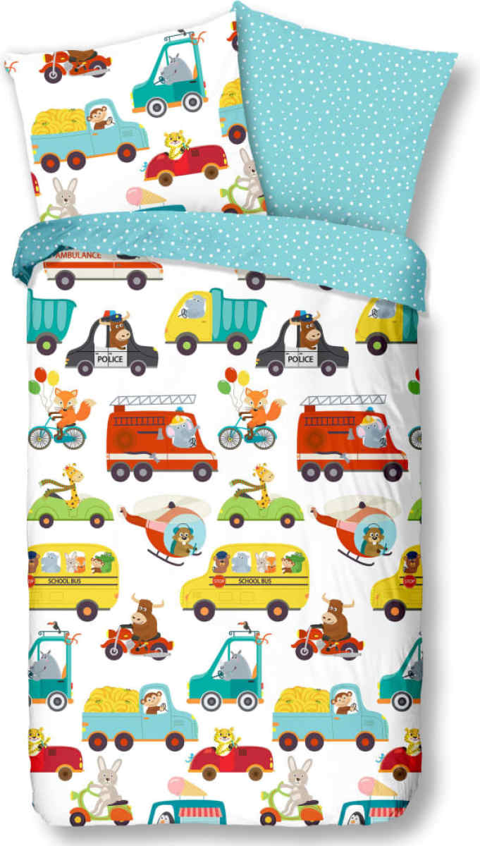 Good Morning Kinderdekbedovertrek TRAFFIC 135x200 cm meerkleurig