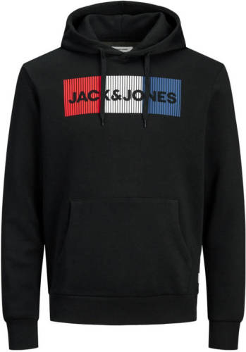 Jack & Jones ESSENTIALS hoodie met logo zwart