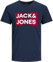 Jack & Jones JUNIOR T-shirt met logo blauw/rood