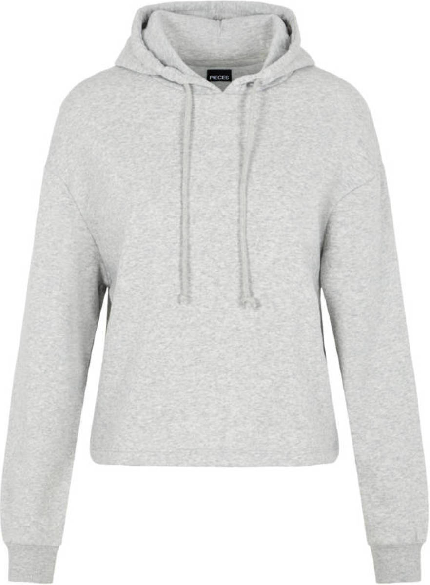 PIECES hoodie Chilli lichtgrijs