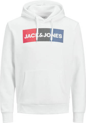 Jack & Jones ESSENTIALS hoodie met logo wit