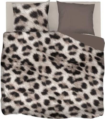 Snoozing Jaguar flanel dekbedovertrek - Lits-jumeaux (240x200/220 cm + 2 slopen) - Flanel - Taupe