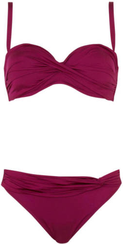 Lascana strapless beugel bikini donkerrood