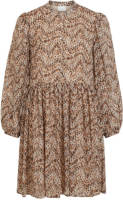 VILA blousejurk VISUNARA met all over print bruin