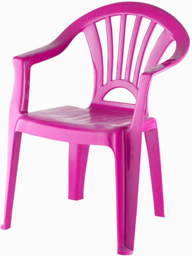 Merkloos Fuchsia Roze Stoeltje Voor Kinderen 51 Cm - Tuinmeubelen - Kunststof Binnen/buitenstoelen Voor Kinderen