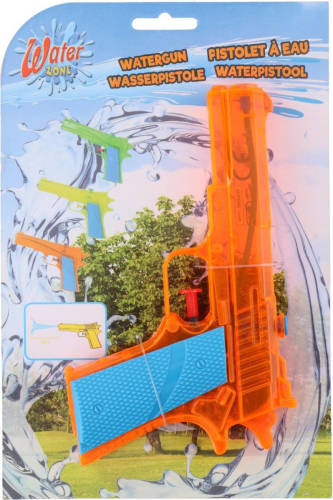 Merkloos 1x Waterpistolen/waterpistool Oranje Klein Van 18 Cm Kinderspeelgoed - Waterspeelgoed Van Kunststof