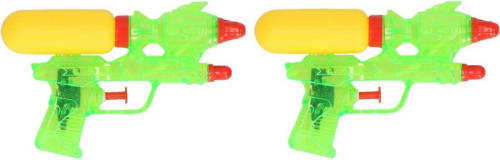 Merkloos 2x Stuks Voordelig Waterpistolen Groen - Waterspeelgoed Voor Kinderen
