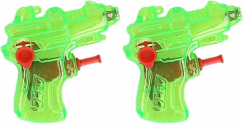 Merkloos 2x Stuks Mini Waterpistolen Groen 7 Cm - Waterspeelgoed Kunststof Voor Kinderen
