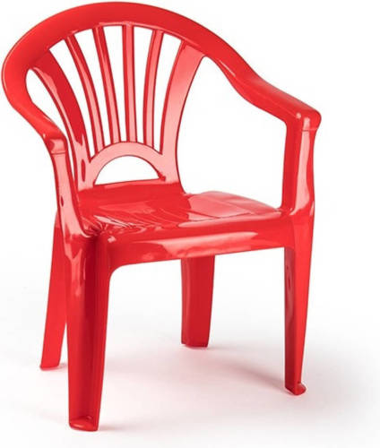 Merkloos Rood Stoeltjes Voor Kinderen 50 Cm - Tuinmeubelen - Kunststof Binnen/buitenstoelen Voor Kinderen
