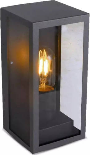 BES LED Led Tuinverlichting - Buitenlamp - Viron Bivy - Wand - E27 Fitting - Rond - Mat Zwart - Aluminium
