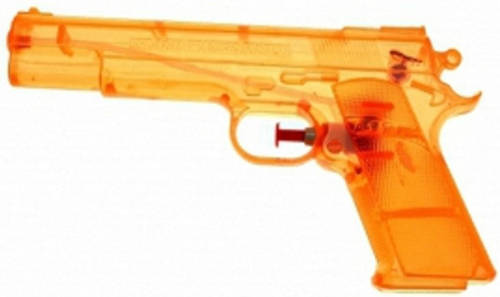 Merkloos Doorzichtig Oranje Waterpistool 20 Cm - Buitenspeelgoed - Waterpistolen