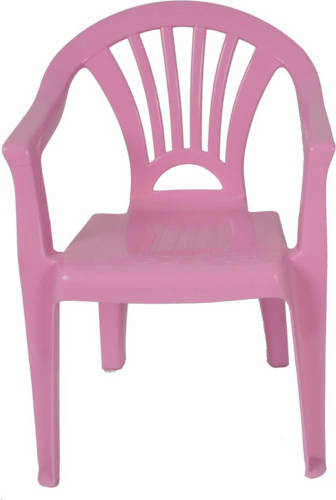 Merkloos Roze Stoeltje Voor Kinderen - Tuinmeubelen - Kunststof Binnen/buitenstoelen Voor Kinderen