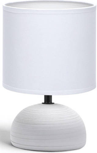 BES LED Led Tafellamp - Tafelverlichting - Aigi Conton 2 - E14 Fitting - Rond - Mat Grijs - Keramiek