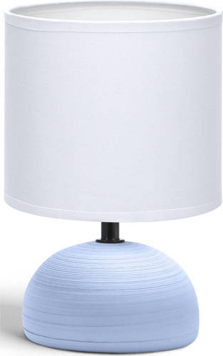 BES LED Led Tafellamp - Tafelverlichting - Aigi Conton 2 - E14 Fitting - Rond - Mat Blauw - Keramiek