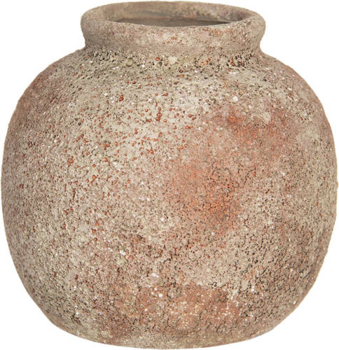 Clayre & Eef Vaas 6ce1213 Ø 8*8 Cm - Bruin Keramiek Bloempot Binnen