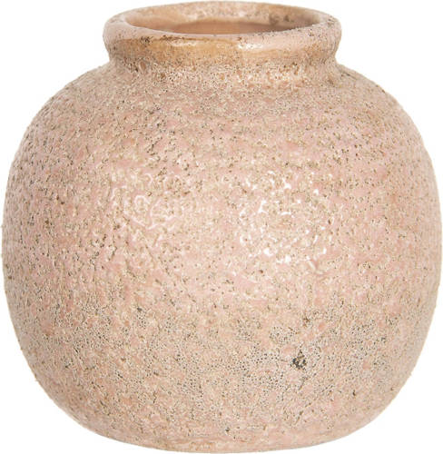 Clayre & Eef Vaas 6ce1214 Ø 8*8 Cm - Bruin Keramiek Bloempot Binnen