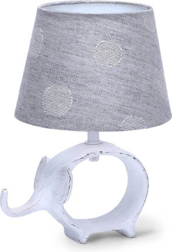 BES LED Led Tafellamp - Tafelverlichting - Aigi Nivom - E14 Fitting - Rond - Mat Grijs - Keramiek