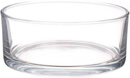 Merkloos Lage Schaal/vaas Transparant Rond Glas 8 X 19 Cm - Cilindervormig - Glazen Vazen - Woonaccessoires