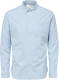 SELECTED HOMME gestreept regular fit overhemd Rick met biologisch katoen lichtblauw/wit