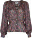 Morgan semi-transparante peplum blouse met paisleyprint en plooien zwart