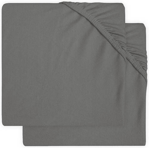 Jollein jersey hoeslaken boxmatras 75x95cm - set van 2 Storm grey