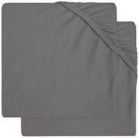 Jollein jersey hoeslaken boxmatras 75x95cm - set van 2 Storm grey
