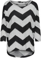Only gestreepte top zwart/grijs