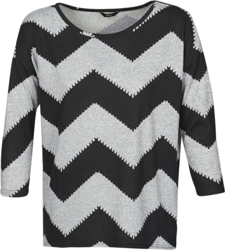 Only gestreepte top zwart/grijs