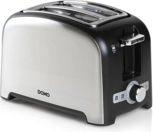 Domo DO959T - Broodrooster - 2 sleuven - opwarmrek - RVS