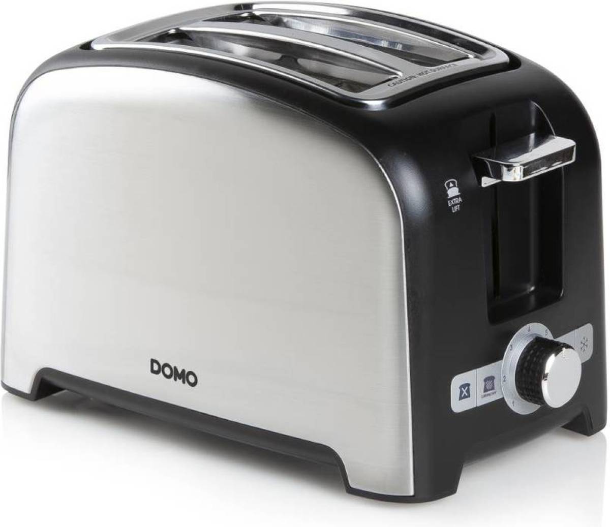 Domo DO959T - Broodrooster - 2 sleuven - opwarmrek - RVS
