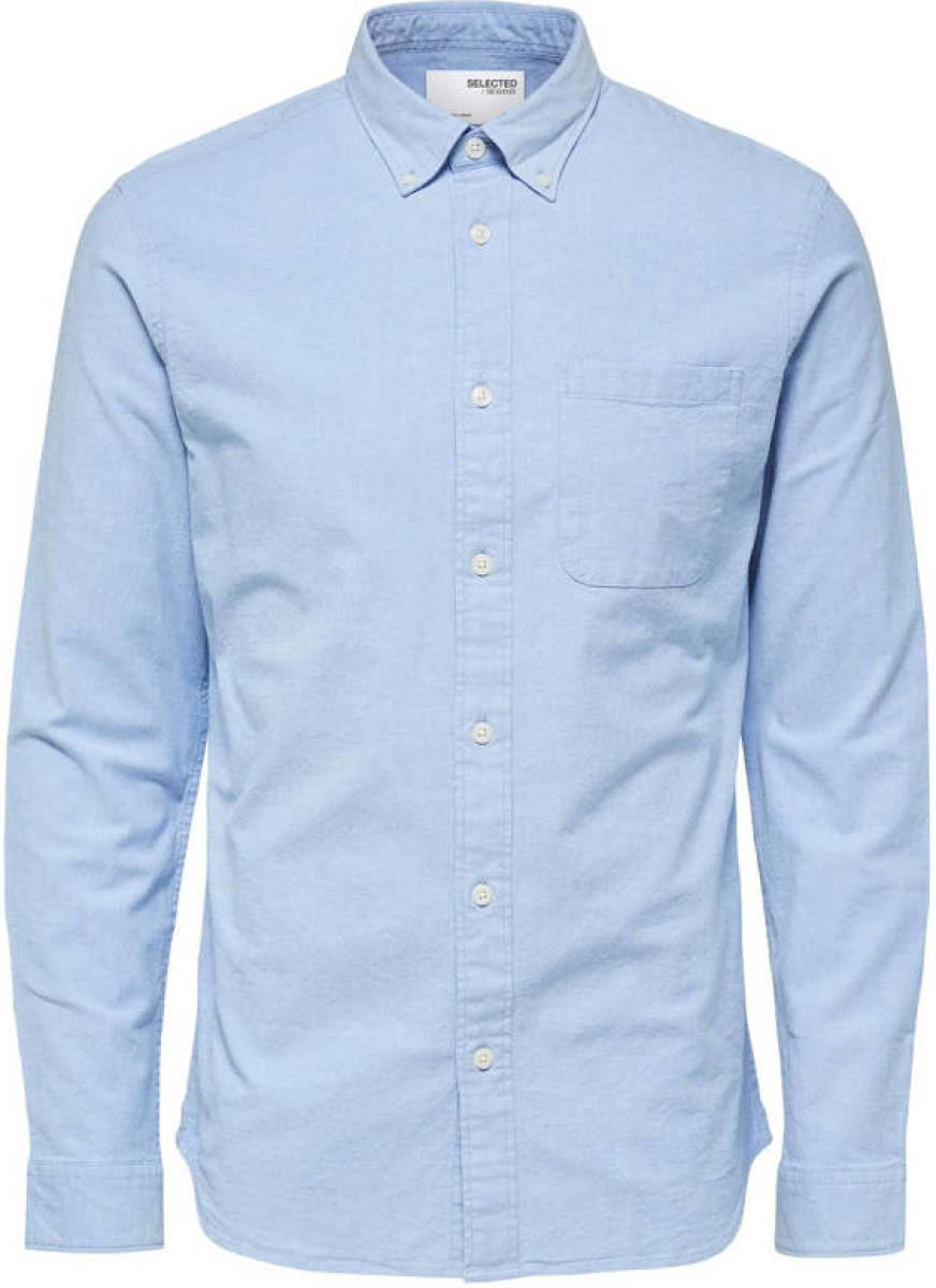 SELECTED HOMME regular fit overhemd Rick met biologisch katoen lichtblauw