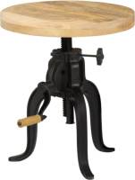 VidaXL Bijzettafel 45x(45-62) cm massief mangohout en gietijzer