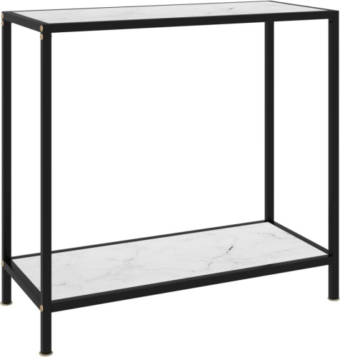 VidaXL Wandtafel 80x35x75 cm gehard glas wit