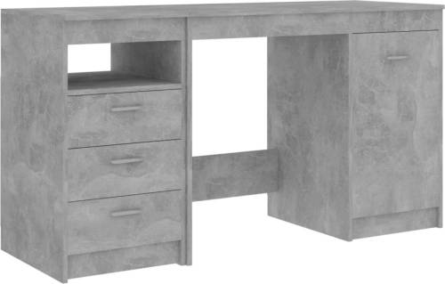 VidaXL Bureau 140x50x76 cm spaanplaat betongrijs